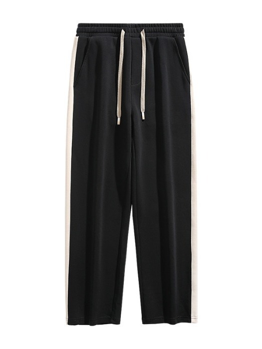 Pantaloni casual, stil japonez, croială dreaptă, talie medie, închidere cu șnur, amestec de bumbac, absorbție a umezelii