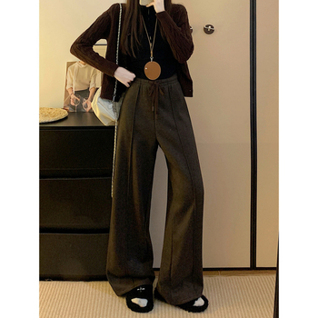 Široke hlače od poliestera, udio glavnog materijala 80–90%, elegantan gradski stil, zima 2025