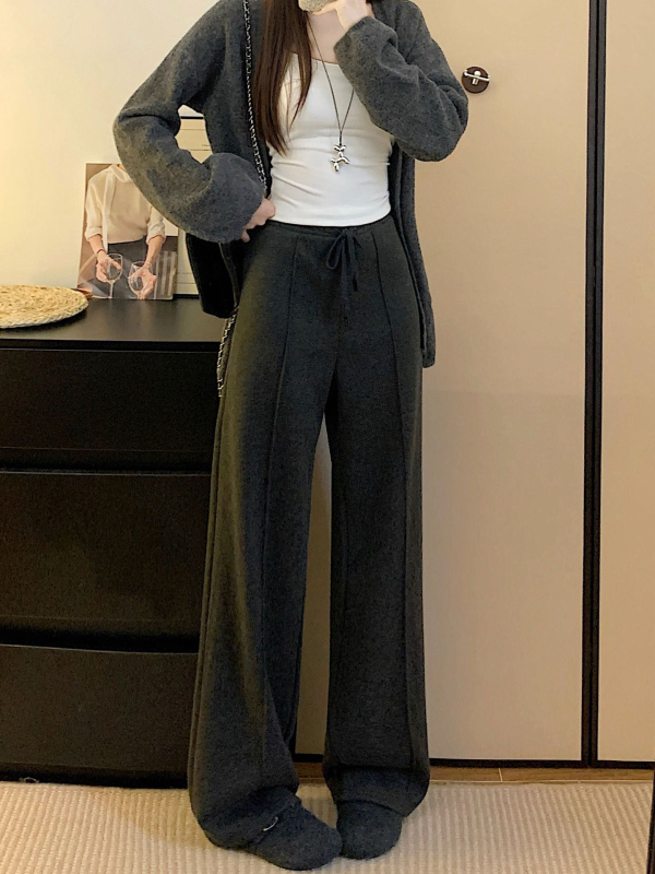 Široke hlače od poliestera, udio glavnog materijala 80–90%, elegantan gradski stil, zima 2025