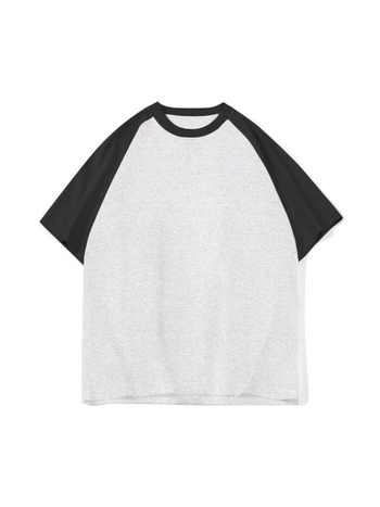 Pamučna majica s raglan krojem, kratki rukavi, tekstni otisak, široki kroj