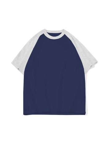 Pamučna majica s raglan krojem, kratki rukavi, tekstni otisak, široki kroj