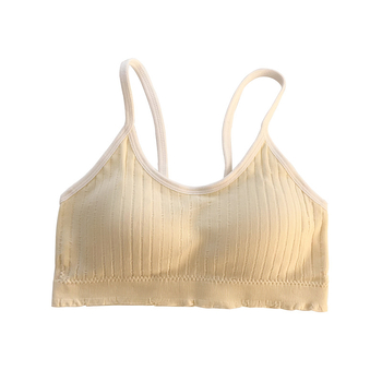 Sutien-top pentru adolescente, fără armături, respirabil și confortabil, cu cupă completă, design spate