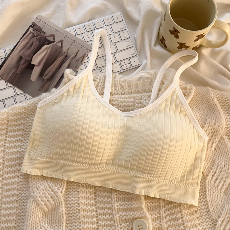 Sutien-top pentru adolescente, fără armături, respirabil și confortabil, cu cupă completă, design spate