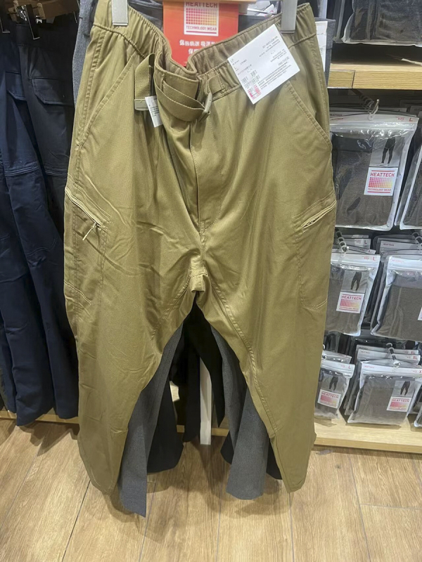 Muške radne hlače za casual nošenje, s flecom, ravni kroj, visok struk, zatvarač na zip, više džepova