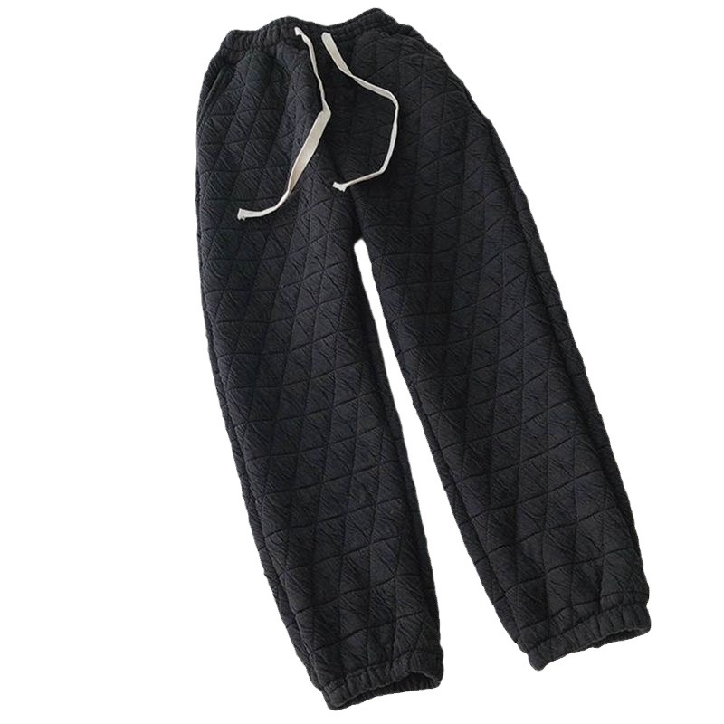 Ženske casual hlače od pamuka, širokog kroja, debeli prešiveni dio, gradski stil