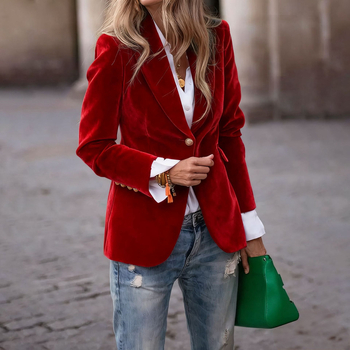 Blejzer s polo ovratnikom, dugi rukavi, dvostruko kopčanje, poliester tkanina 90–95% bez bora