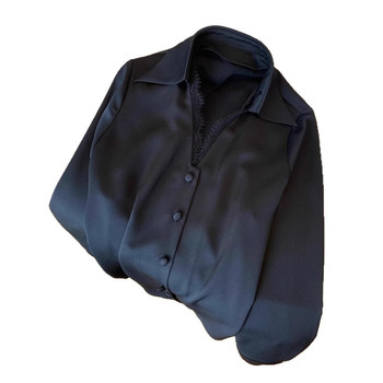 Cămașă pentru femei din poliester, model 3D colaj, mâneci lungi, guler pătrat, croială cu colaj