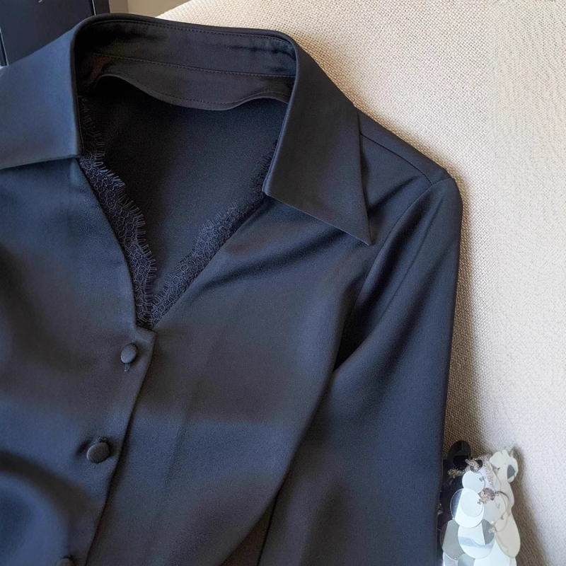 Cămașă pentru femei din poliester, model 3D colaj, mâneci lungi, guler pătrat, croială cu colaj