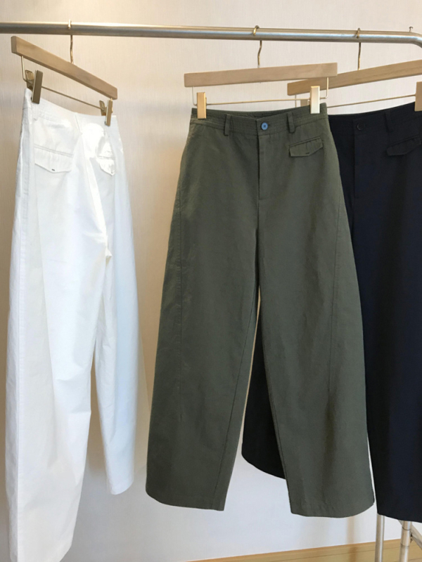 Ženske hlače s visokim strukom, ravnog kroja, pamuk, japansko-korejski casual stil, 95% pamuk, elastan <30%