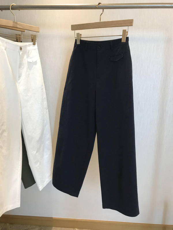 Ženske hlače s visokim strukom, ravnog kroja, pamuk, japansko-korejski casual stil, 95% pamuk, elastan <30%