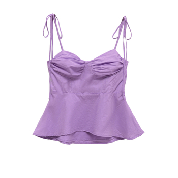 Női pántos top, karcsúsított szabás, rövid fazon, poliészter