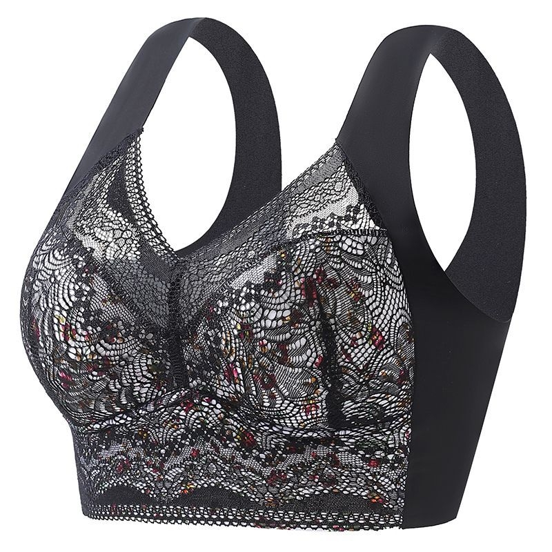 Čipkasti bustier-top bez žice, fiksne košarice, skuplja bočne dojke, vest stil, tanke košarice