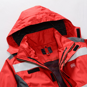 Muška vanjska windbreaker jakna: vodootporna, s reflektirajućim trakama, kapuljačom, zatvaračem i bočnim džepovima