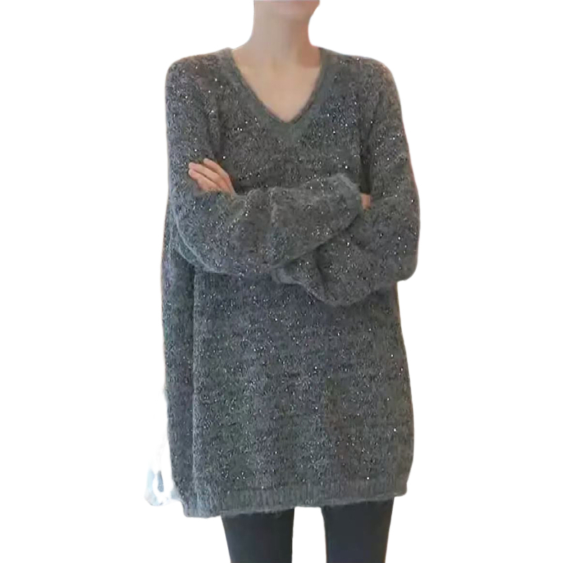 Ženski chenille džemper s kapuljom, slobodan kroj, dugi rukavi, srednje debljine