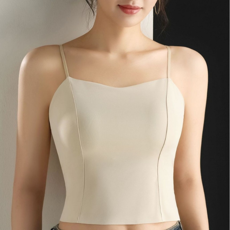 Ice Silk tube top s punim košem, najlon materijal, duljina trbuha, minimalistički i ležerni stil