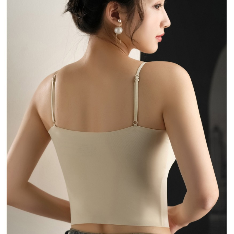 Ice Silk tube top s punim košem, najlon materijal, duljina trbuha, minimalistički i ležerni stil
