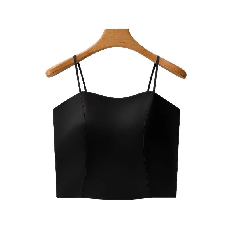Ice Silk tube top s punim košem, najlon materijal, duljina trbuha, minimalistički i ležerni stil