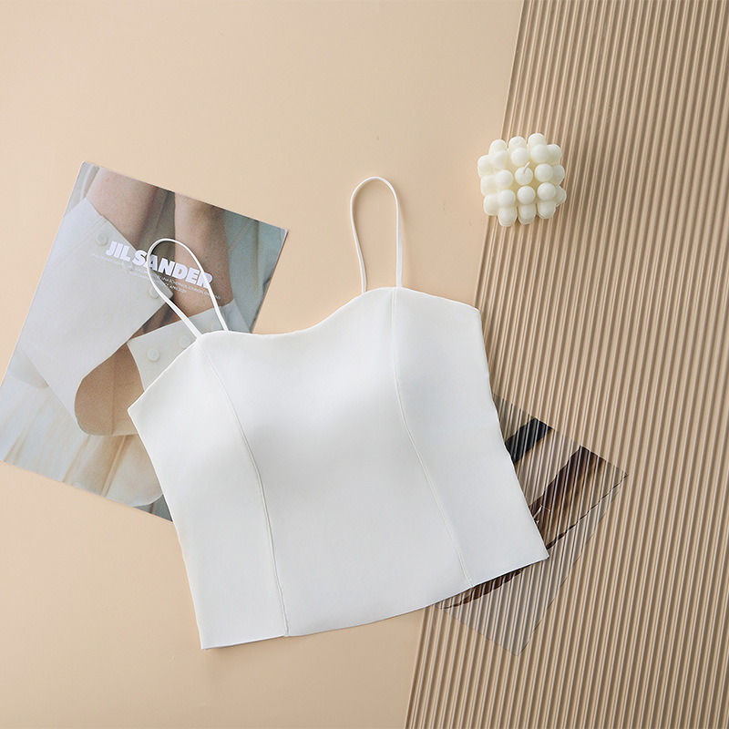 Ice Silk tube top s punim košem, najlon materijal, duljina trbuha, minimalistički i ležerni stil