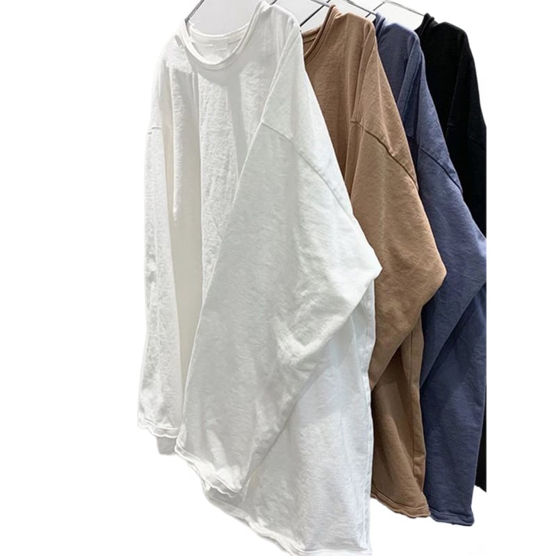 Ženska majica od pamuka s dugim rukavima, slobodan kroj, okrugli izrez, urban stil