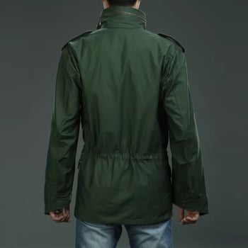 M65 taktička windbreaker jakna s kapuljom, stojeći ovratnik, gusta pamučna smjesa, labav kroj, više džepova