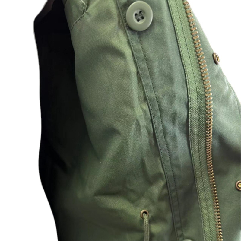 M65 taktička windbreaker jakna s kapuljom, stojeći ovratnik, gusta pamučna smjesa, labav kroj, više džepova