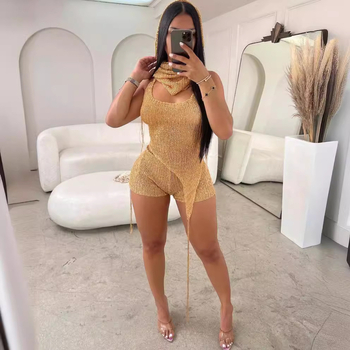 Ženski hlačni kostim, bez rukava, trodjelni set, hlače do 3/4 dužine, vuneno-polieterska smjesa 95% poliestera, ljeto 2023