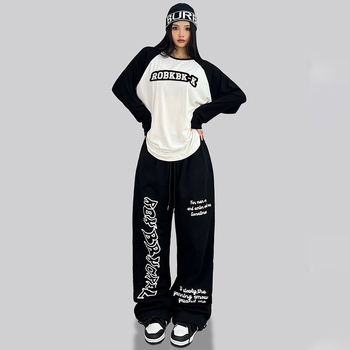 Ženske hlače s američkim printom, ljetne džez ples, visok pojas, ravni kroj, 95% poliester + spandeks