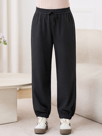 Ženske harém hlače s flisom, elastičan pojas, debeli materijal, jogger stil, poliestera-nylon smjesa