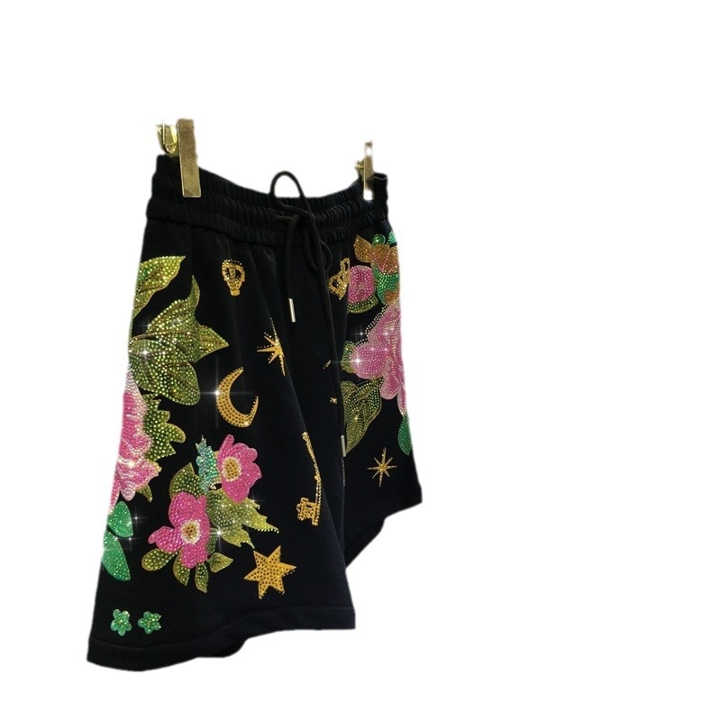 Pamučne hlače s visokim strukom, široki kroj, elastičan pojas, gradski hipster stil