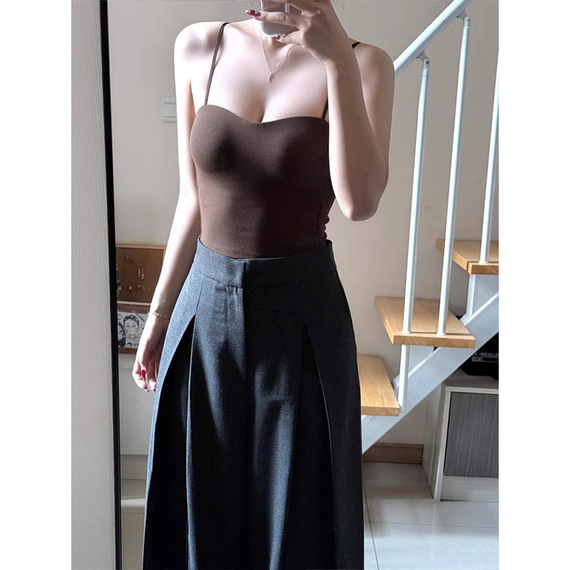 Ženske široke casual hlače od akrilnog materijala, retro stil, proljeće 2025