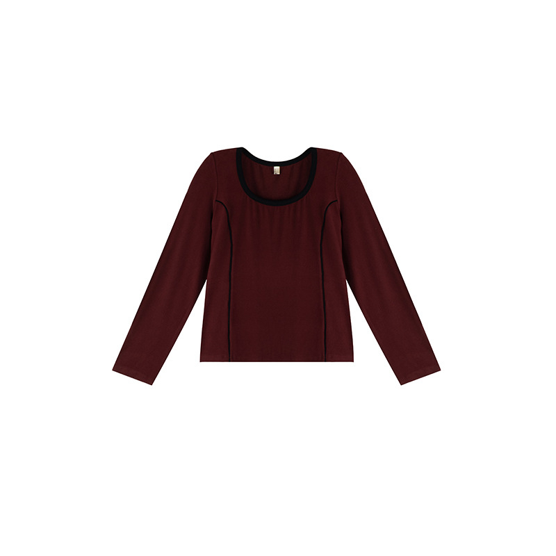 Pulover pleteni top s okruglim izrezom, dugi rukavi, uski kroj, fleece od viskoze i poliestera