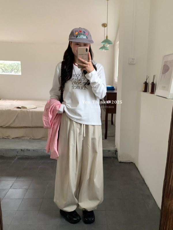 Majica s dugim rukavima, okrugli izrez, slobodan kroj, otisak, 50–70% pamuk