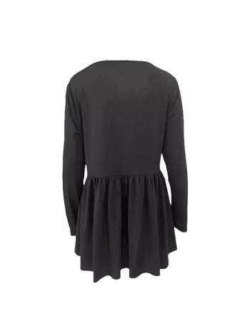 Női kapucnis hosszú ujjú felső, kerek nyakú, rétegezett dizájn, poliészter-spandax anyag