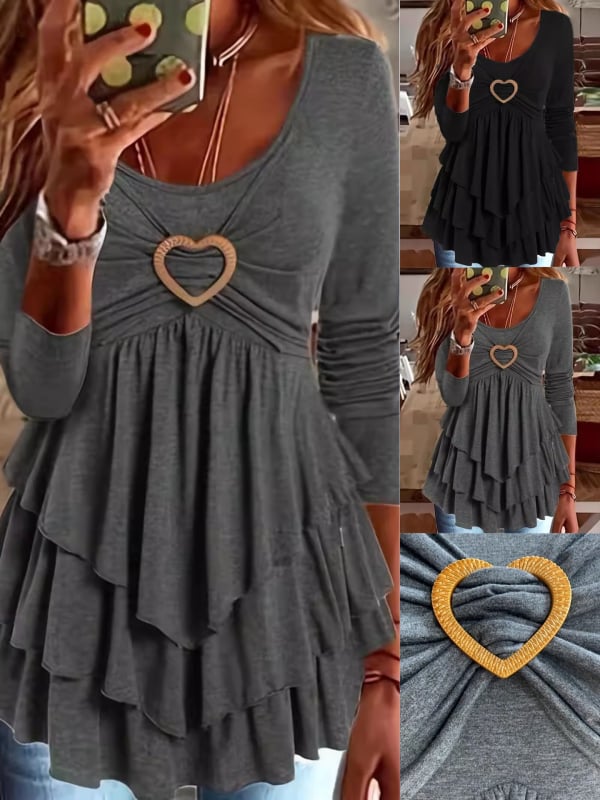 Női kapucnis hosszú ujjú felső, kerek nyakú, rétegezett dizájn, poliészter-spandax anyag