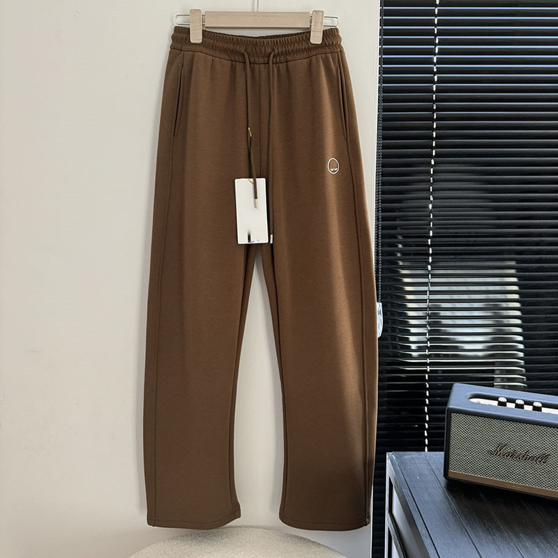 Pantaloni largi din bumbac pentru femei, cu căptușeală de fleece, talie elastică, groși pentru iarnă, cu broderie