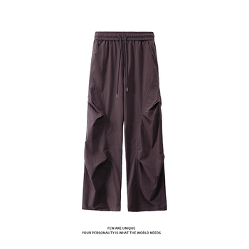 Pantaloni sport casual — croială drept, talie medie, șnur de strângere, 100% poliester