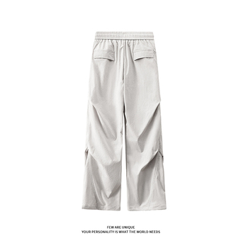 Pantaloni sport casual — croială drept, talie medie, șnur de strângere, 100% poliester