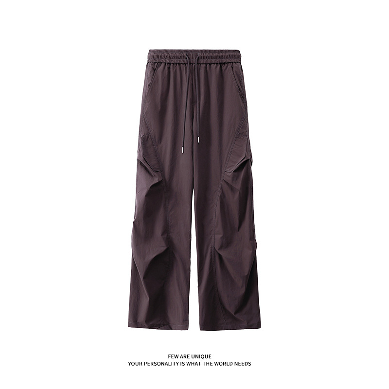 Pantaloni sport casual — croială drept, talie medie, șnur de strângere, 100% poliester