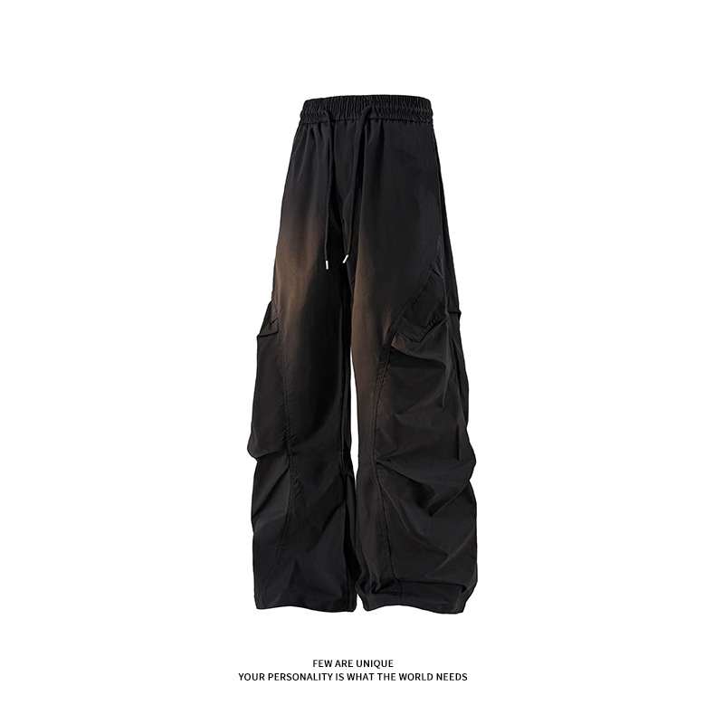 Pantaloni sport casual — croială drept, talie medie, șnur de strângere, 100% poliester