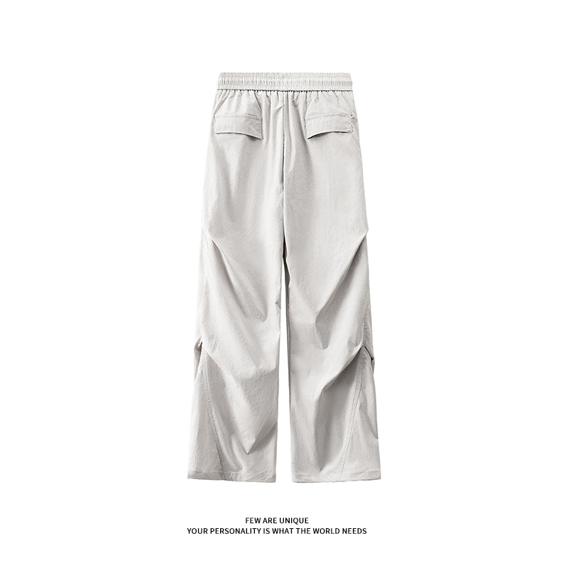Pantaloni sport casual — croială drept, talie medie, șnur de strângere, 100% poliester
