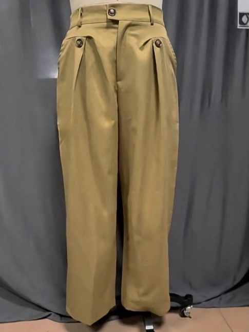 Pantaloni bărbați drepti, pentru birou, fără călcare, rezistenți la cute, talie medie, micro-elastici, 95% poliester