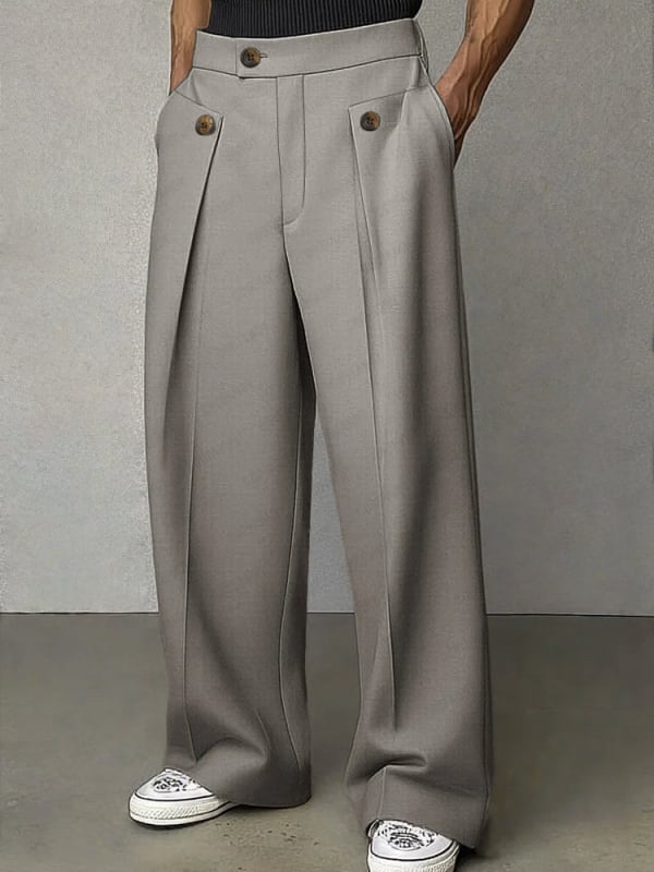 Pantaloni bărbați drepti, pentru birou, fără călcare, rezistenți la cute, talie medie, micro-elastici, 95% poliester