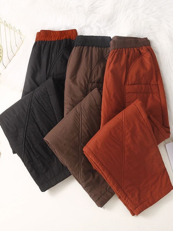 Casual ženske harém hlače, debeli patchwork, elastičan pojas, duljina 9/10, poliester tkanina (zima 2025, mikroelastičnost)