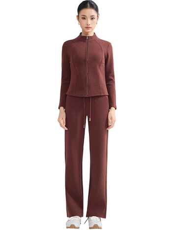 Ženski dvodijelni casual kostim, uski kroj, mješavina poliestera i spandexa, trodimenzionalno krojenje, jesen 2025