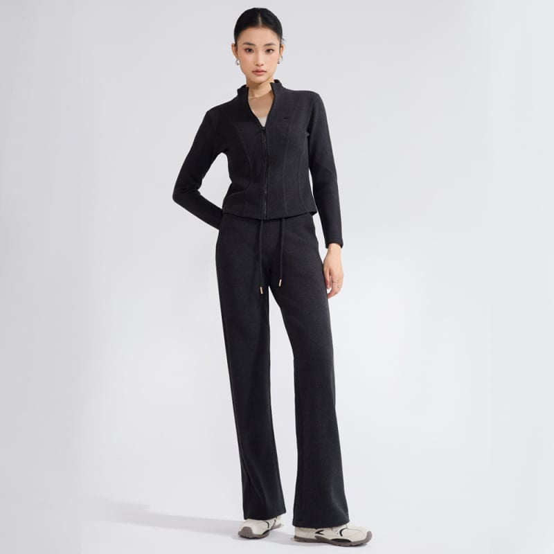 Ženski dvodijelni casual kostim, uski kroj, mješavina poliestera i spandexa, trodimenzionalno krojenje, jesen 2025