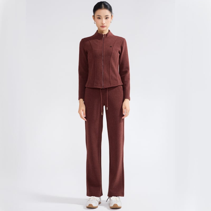 Ženski dvodijelni casual kostim, uski kroj, mješavina poliestera i spandexa, trodimenzionalno krojenje, jesen 2025