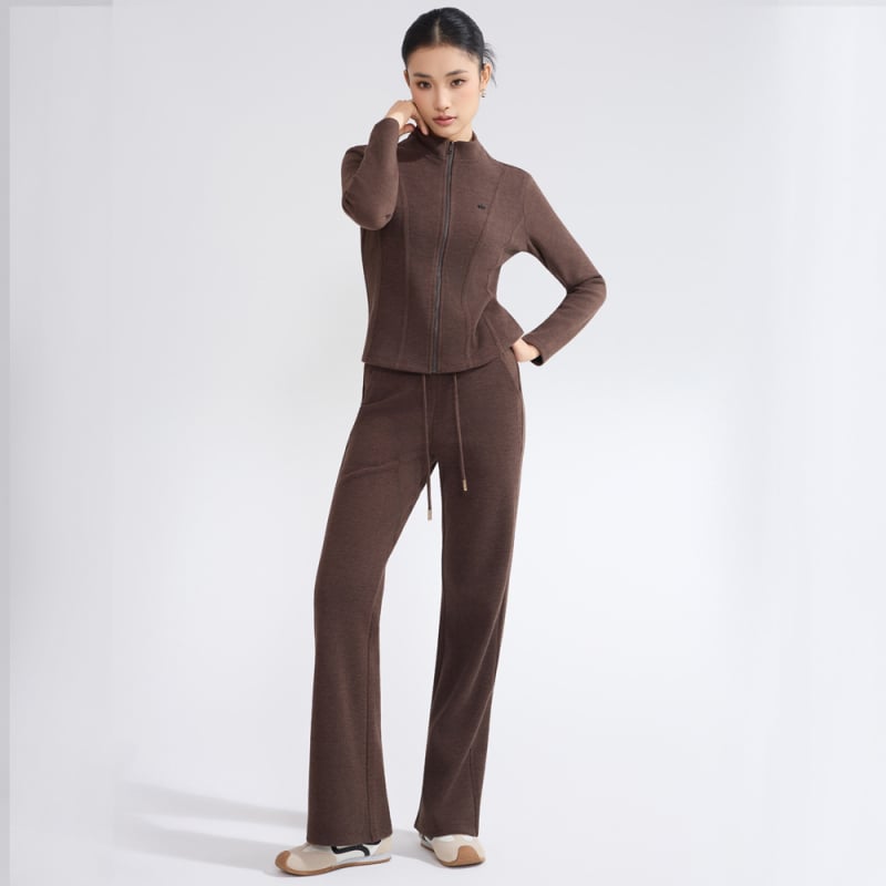 Ženski dvodijelni casual kostim, uski kroj, mješavina poliestera i spandexa, trodimenzionalno krojenje, jesen 2025