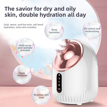 Parný prístroj na tvár s dvojitým teplým a studeným prúdom, nano hydratačný rozprašovač, stupeň 4, čas hmly 31–60 s, značka Qibang