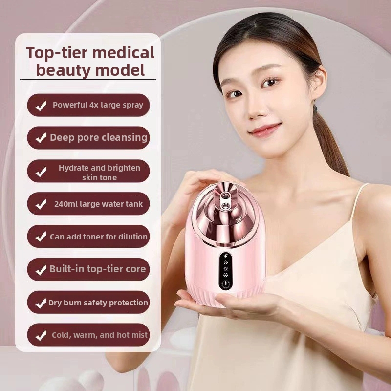 Parný prístroj na tvár s dvojitým teplým a studeným prúdom, nano hydratačný rozprašovač, stupeň 4, čas hmly 31–60 s, značka Qibang
