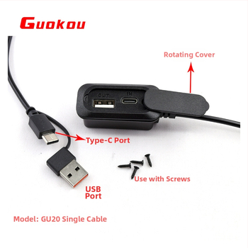USB kábel pre tašky s USB-C rozhraním, PVC materiál, GUOKOU